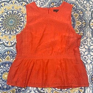 J Crew Eyelet Peplum Top
